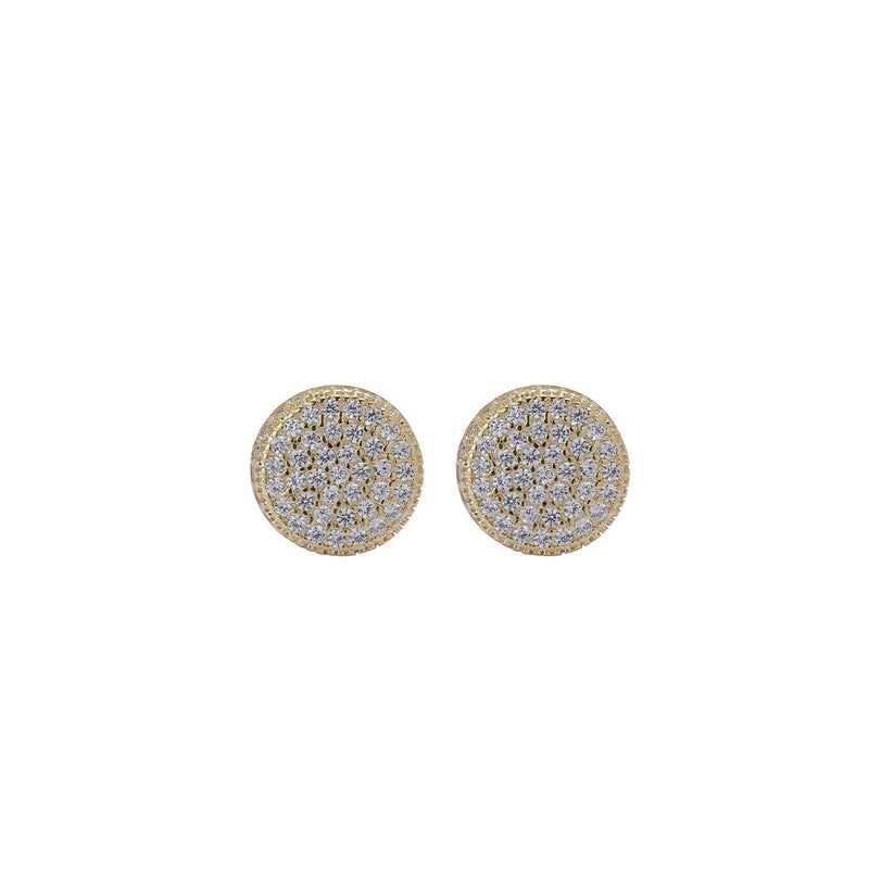 Round Micro-inlaid Zircon Earrings