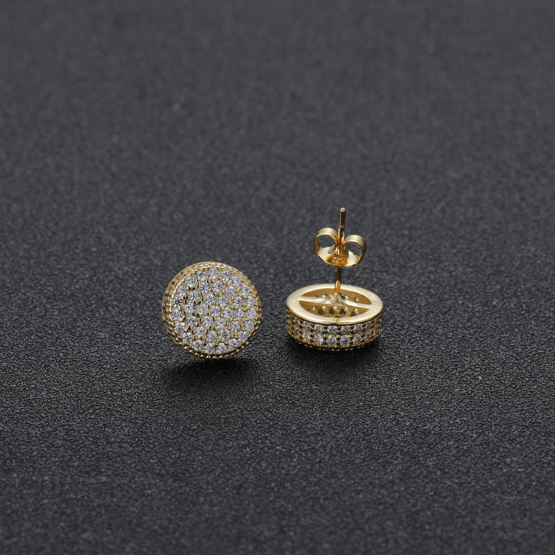 Round Micro-inlaid Zircon Earrings