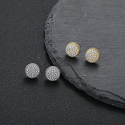 Round Micro-inlaid Zircon Earrings