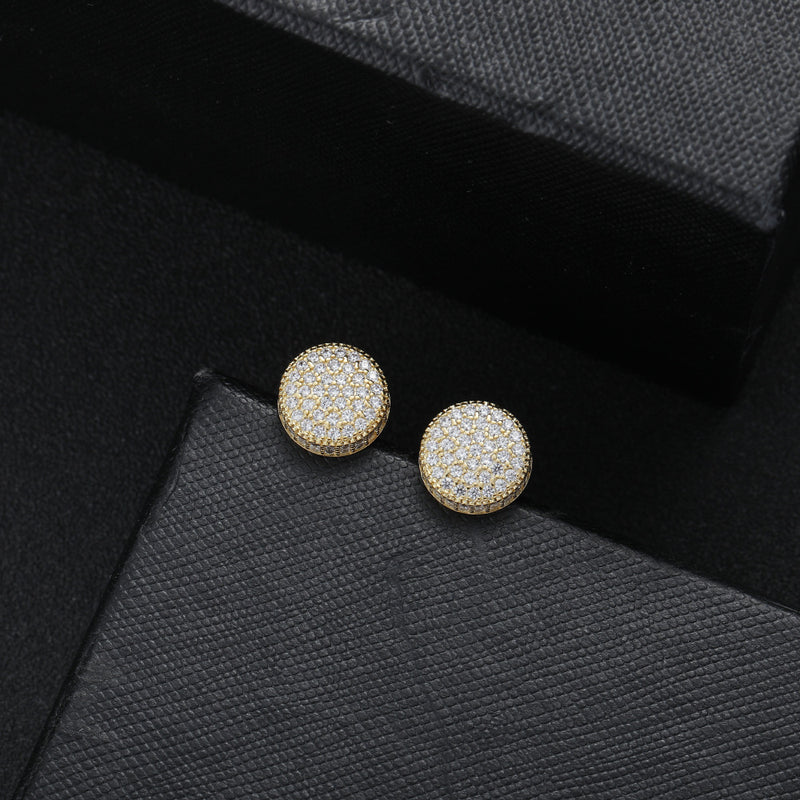 Round Micro-inlaid Zircon Earrings